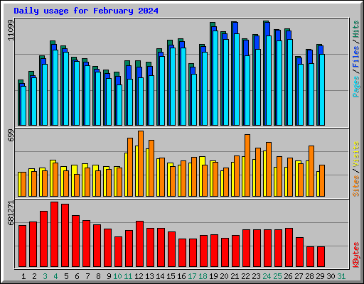 Daily usage for February 2024