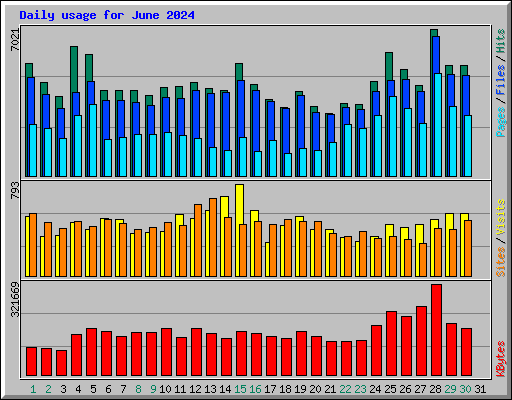 Daily usage for June 2024