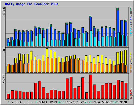 Daily usage for December 2024