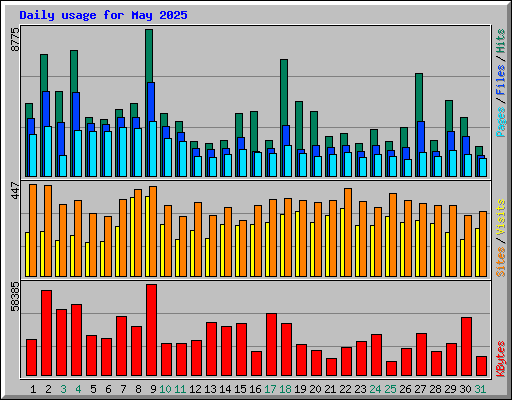 Daily usage for May 2025