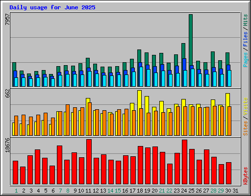 Daily usage for June 2025