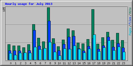 Hourly usage for July 2013