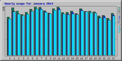 Hourly usage for January 2014