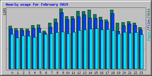 Hourly usage for February 2015