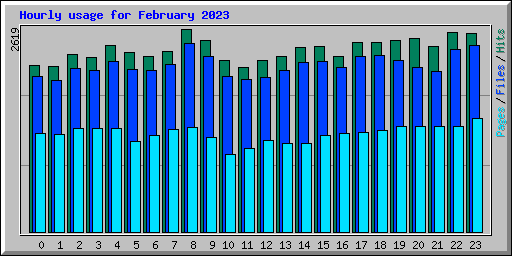 Hourly usage for February 2023