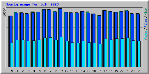 Hourly usage for July 2023