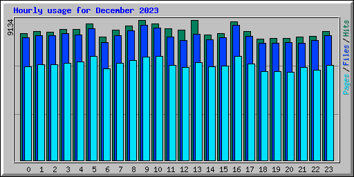 Hourly usage for December 2023