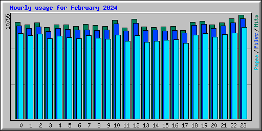Hourly usage for February 2024